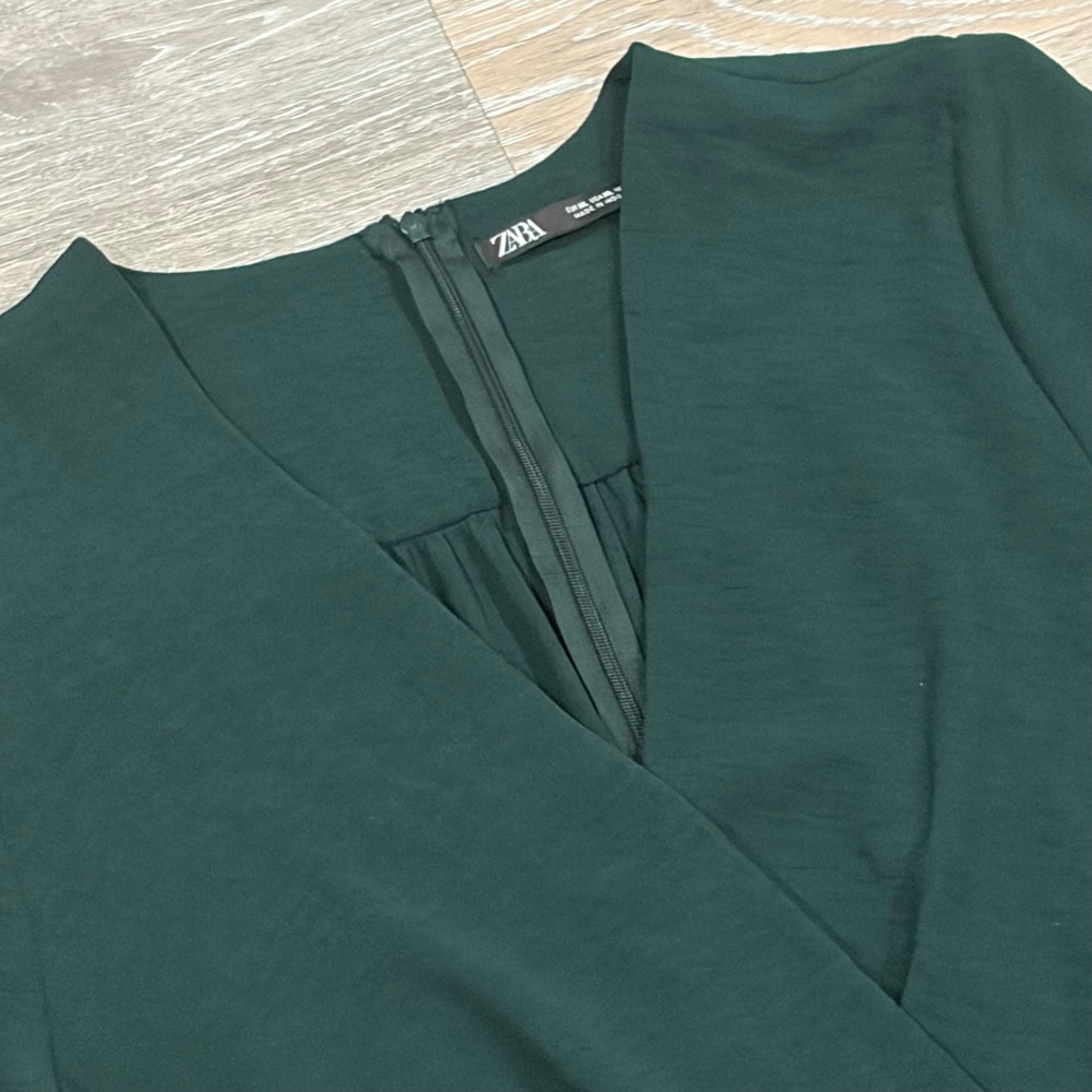 Zara Deep Forest Green Midi Dress
